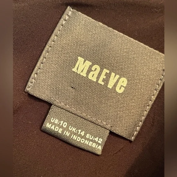 Anthropologie Maeve Open Shoulder Dress Floral Black A Line Size 10 and 6 - Picture 7 of 9